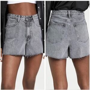 weworewhat the boyfriend short rigid denim zwb washed grey size 24